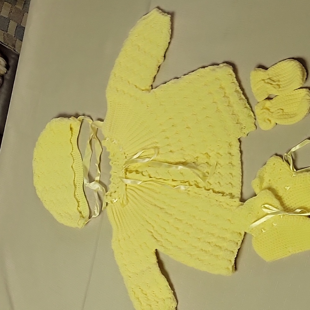 Handmade baby sweater set
